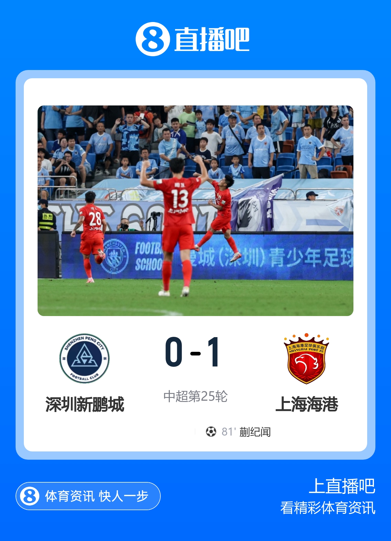 新鹏城0-1海港 武磊助攻 蒯纪闻中超处子球 海港近5轮4胜1平 新鹏城0-1海港 武磊助攻 蒯纪闻中超处子球 海港近5轮4胜1平