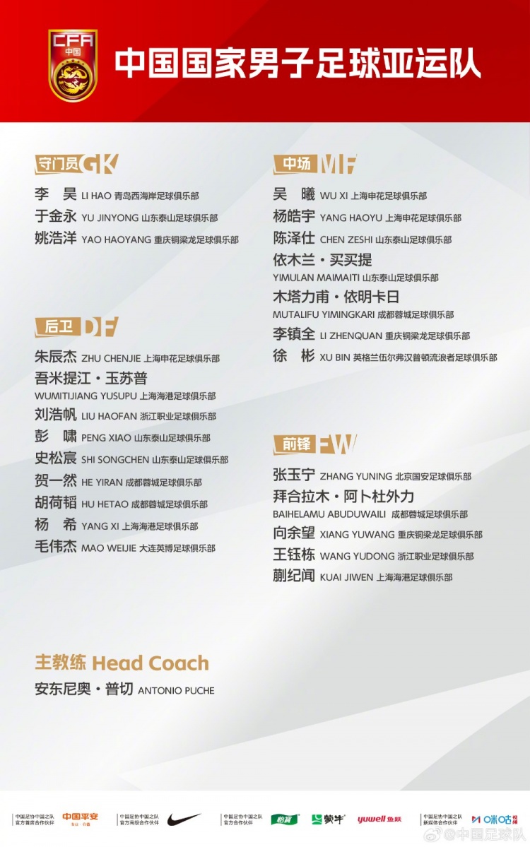 为备战亚运会,国足亚运队定于9月7日赴辽宁省大连市组织集训