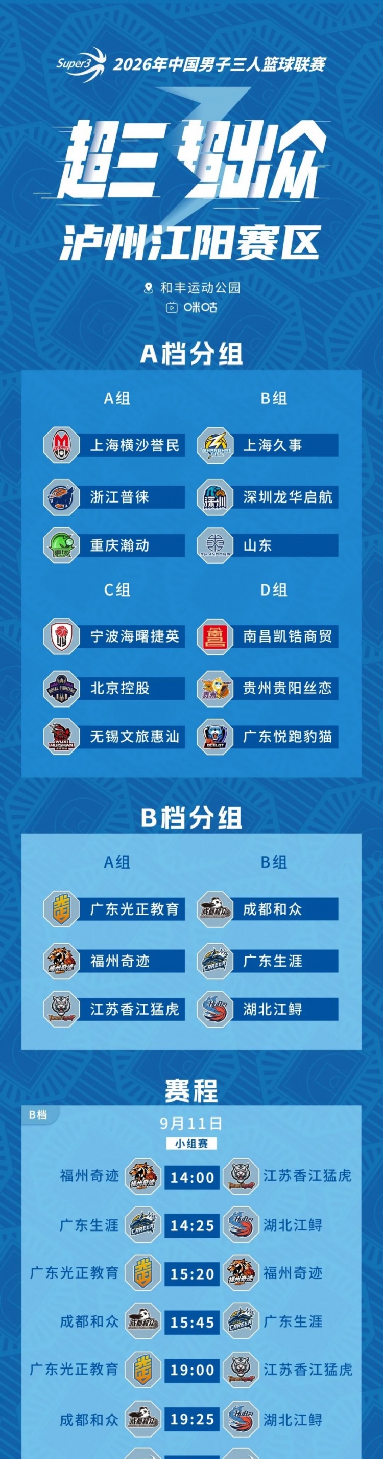 泸州江阳大区赛赛程丨赛程发布！群雄逐鹿蓄势待发